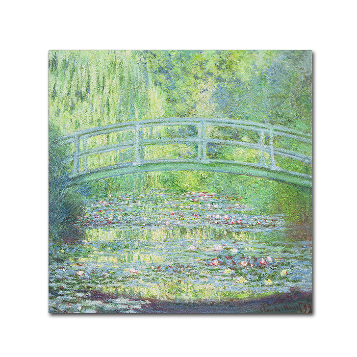 Claude Monet 'Waterlily Pond-The Bridge II' Canvas Wall Art 14 X 14