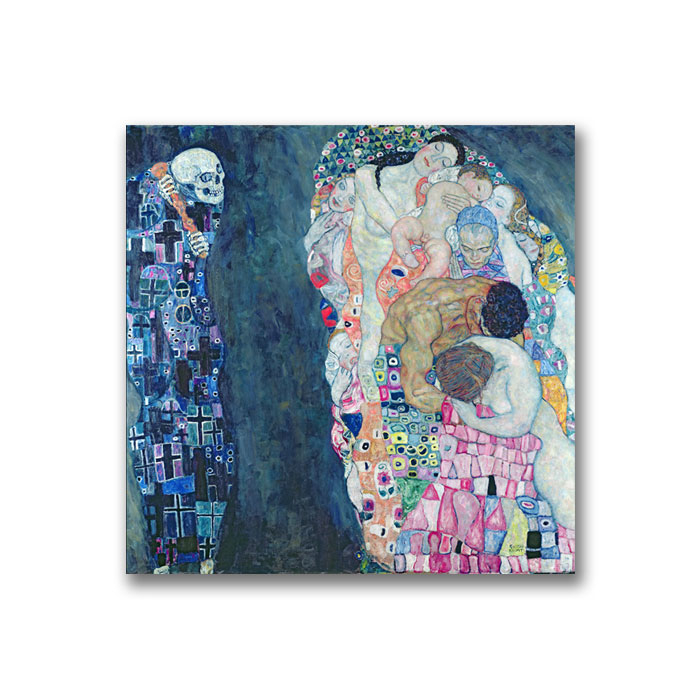 Gustave Klimt 'Death And Life' Canvas Wall Art 14 X 14