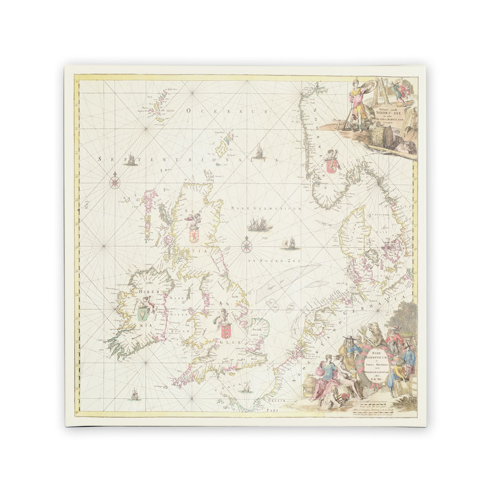 Fredrick De Wit 'Map Of The North Sea 1675' Canvas Wall Art 14 X 14