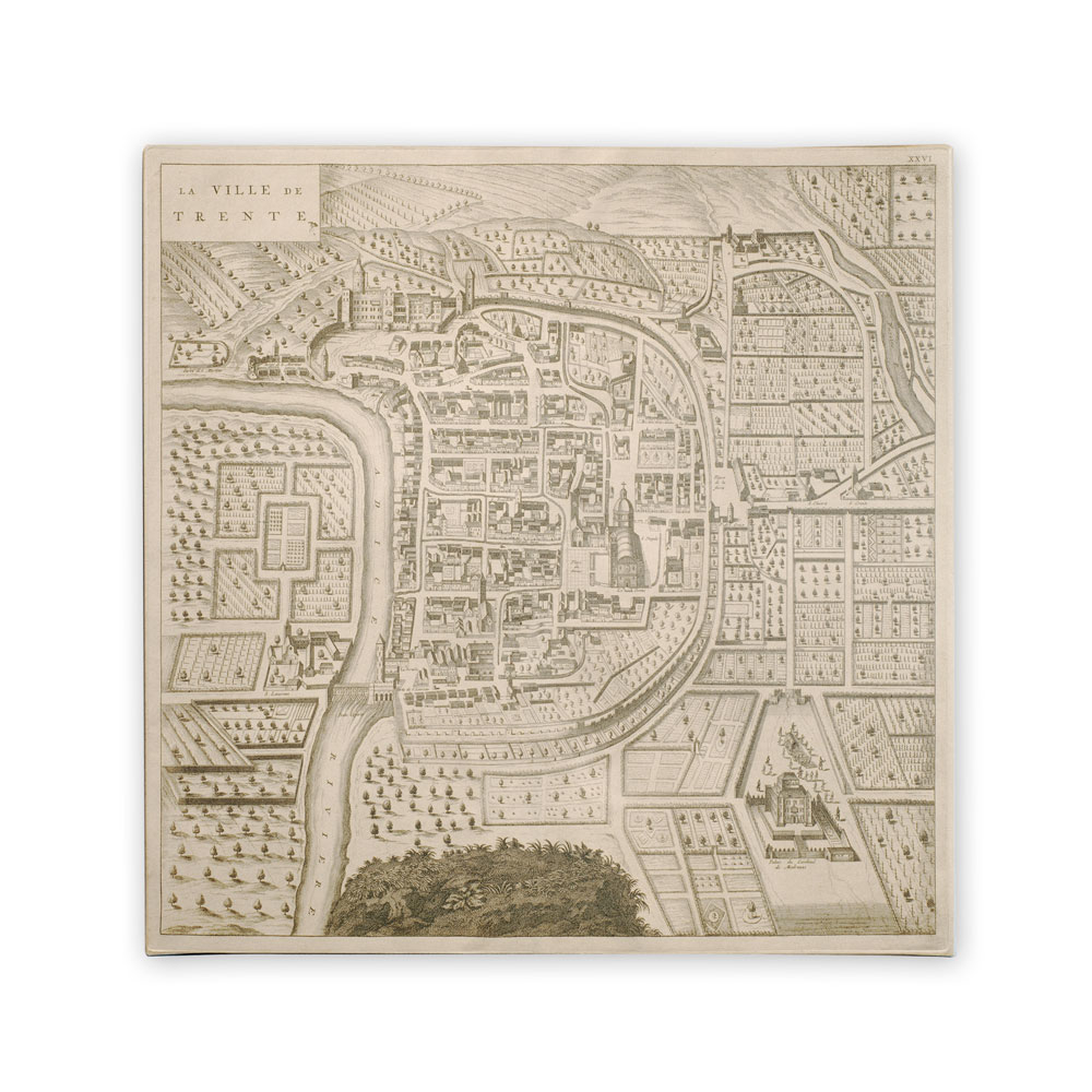 Pierre Mortier 'Map Of Trento 1704' Canvas Wall Art 14 X 14