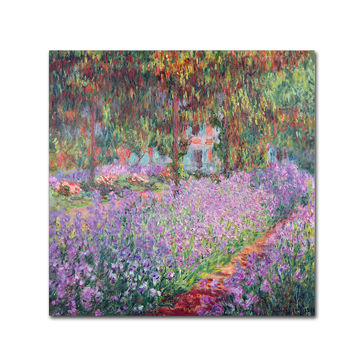 Claude Monet 'The Artist's Garden At Giverny' Canvas Wall Art 14 X 14
