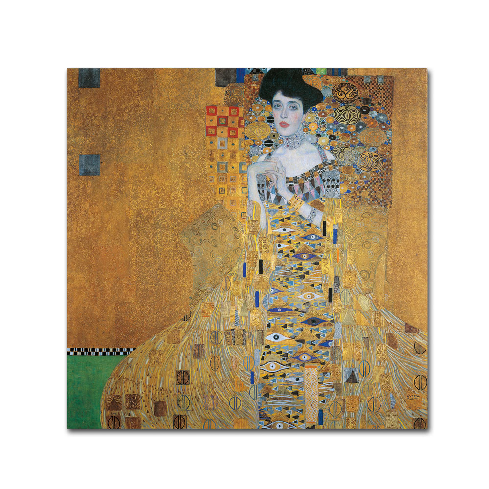 Gustav Klimt 'Portrait Of Adele Bloch-Bauer I' Canvas Wall Art 14 X 14