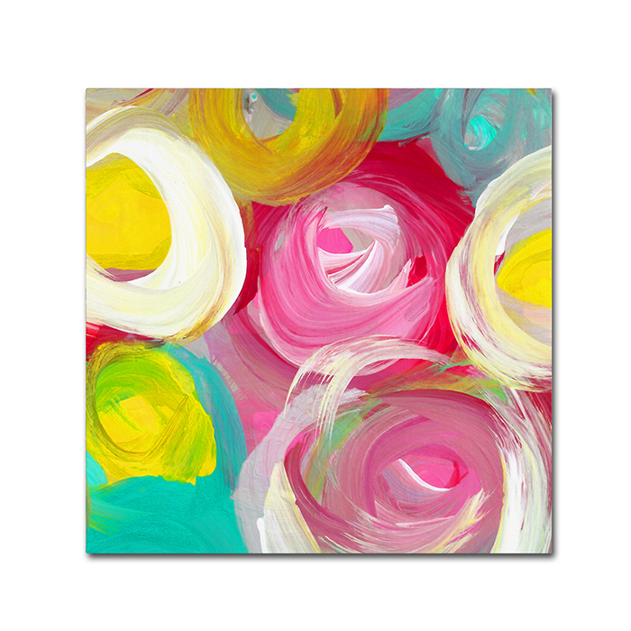 Amy Vangsgard 'Rose Garden Circles Square 2' Canvas Wall Art 14 X 14