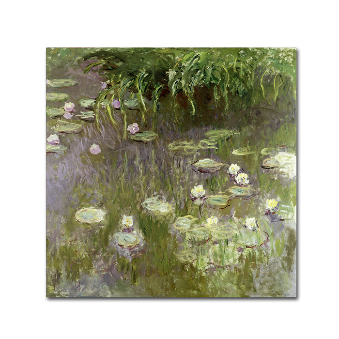 Claude Monet 'Waterlilies At Midday' Canvas Wall Art 14 X 14
