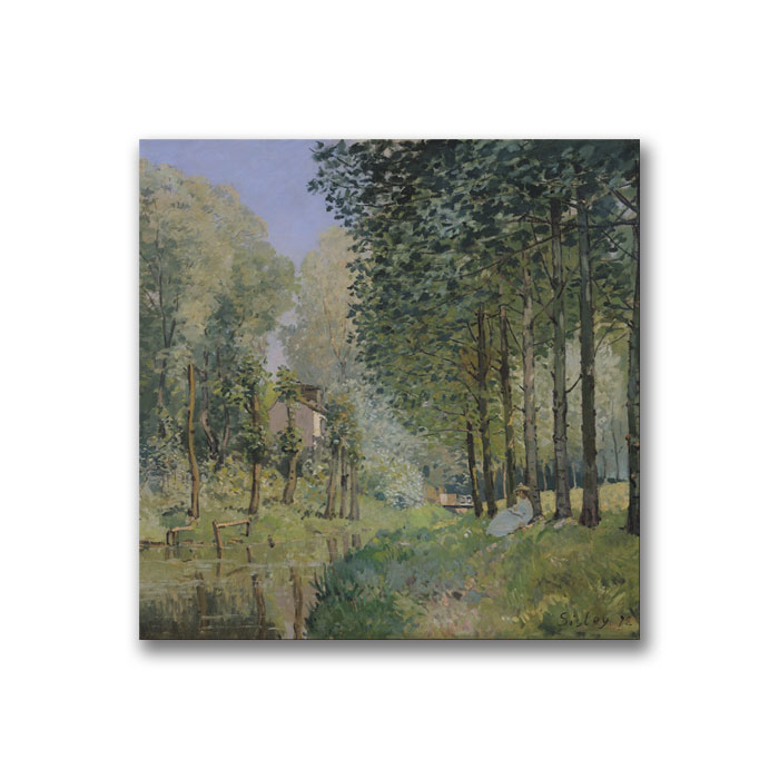 Alfred Sisley 'The Rest By The Stream' Canvas Wall Art 14 X 14