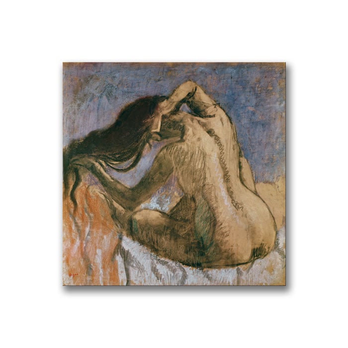 Paul Cezanne 'Woman Combing Her Hair' Canvas Wall Art 14 X 14