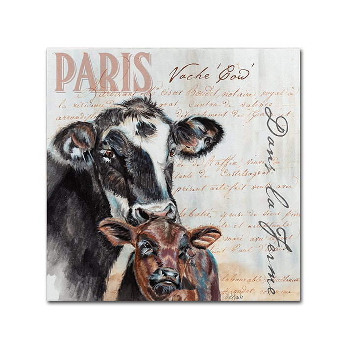 Jennifer Redstreake 'Dans La Ferme Cow' Canvas Wall Art 14 X 14