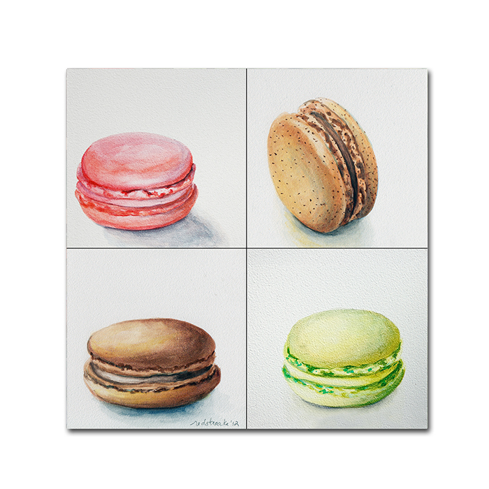 Jennifer Redstreake '4 Macarons' Canvas Wall Art 14 X 14
