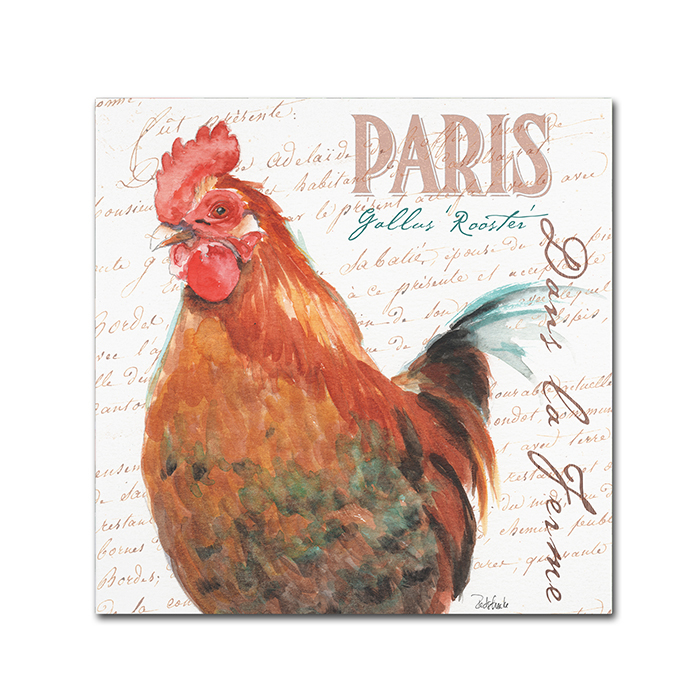 Jennifer Redstreake 'Dans La Ferme Rooster I' Canvas Wall Art 14 X 14