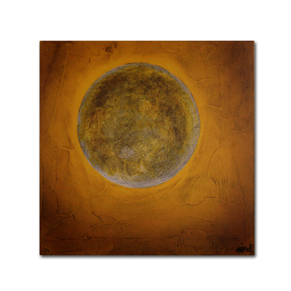 Nicole Dietz 'Moon On Yellow' Canvas Wall Art 14 X 14