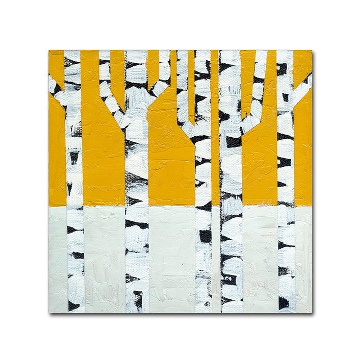 Michelle Calkins 'Seasonal Birches - Winter' Canvas Wall Art 14 X 14