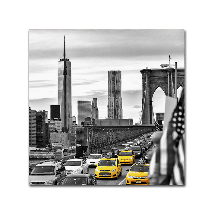Philippe Hugonnard 'Taxis In New York' Canvas Wall Art 14 X 14