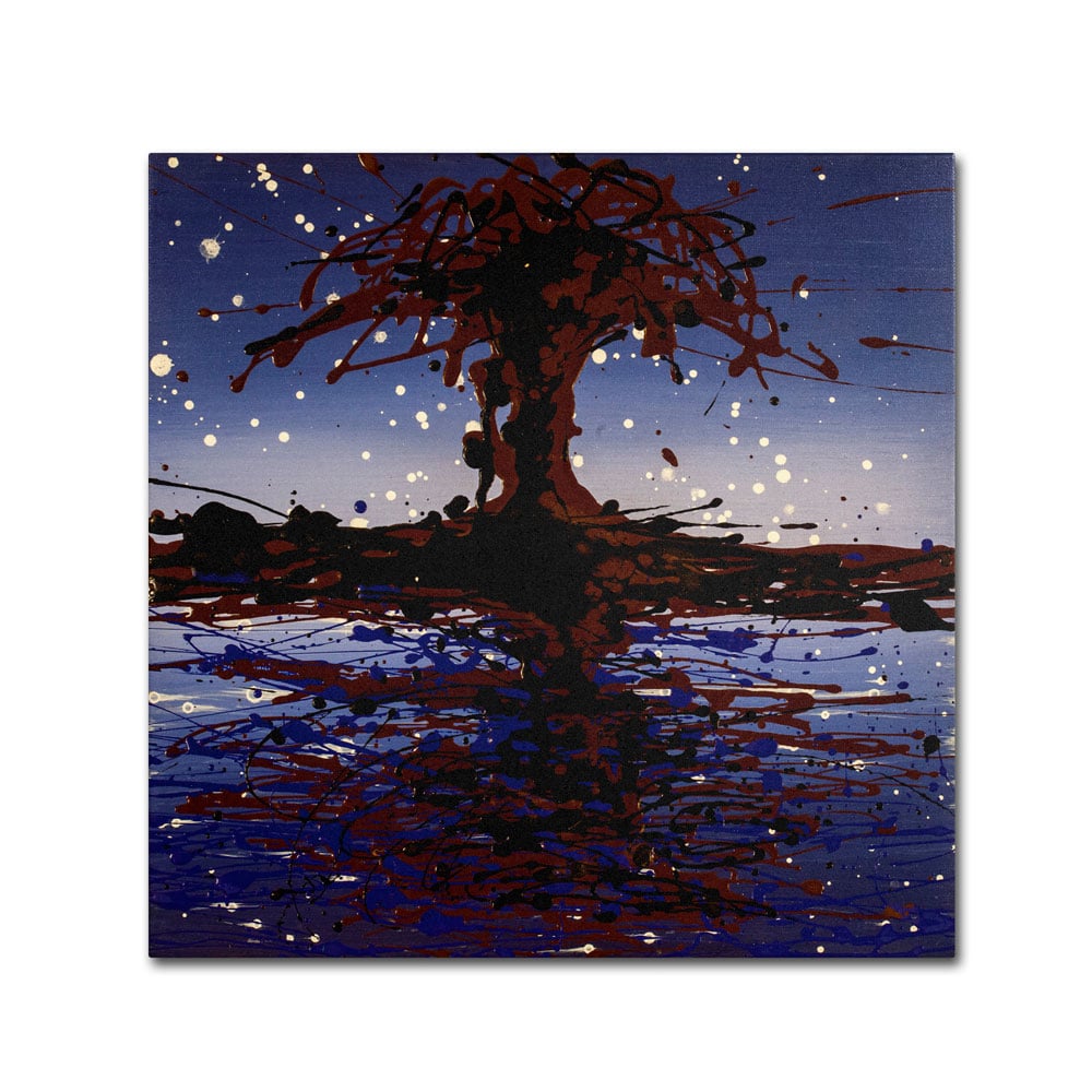 Roderick Stevens 'Lake Tree' Canvas Wall Art 14 X 14