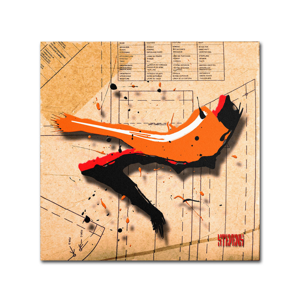 Roderick Stevens 'Suede Heel Orange' Canvas Wall Art 14 X 14