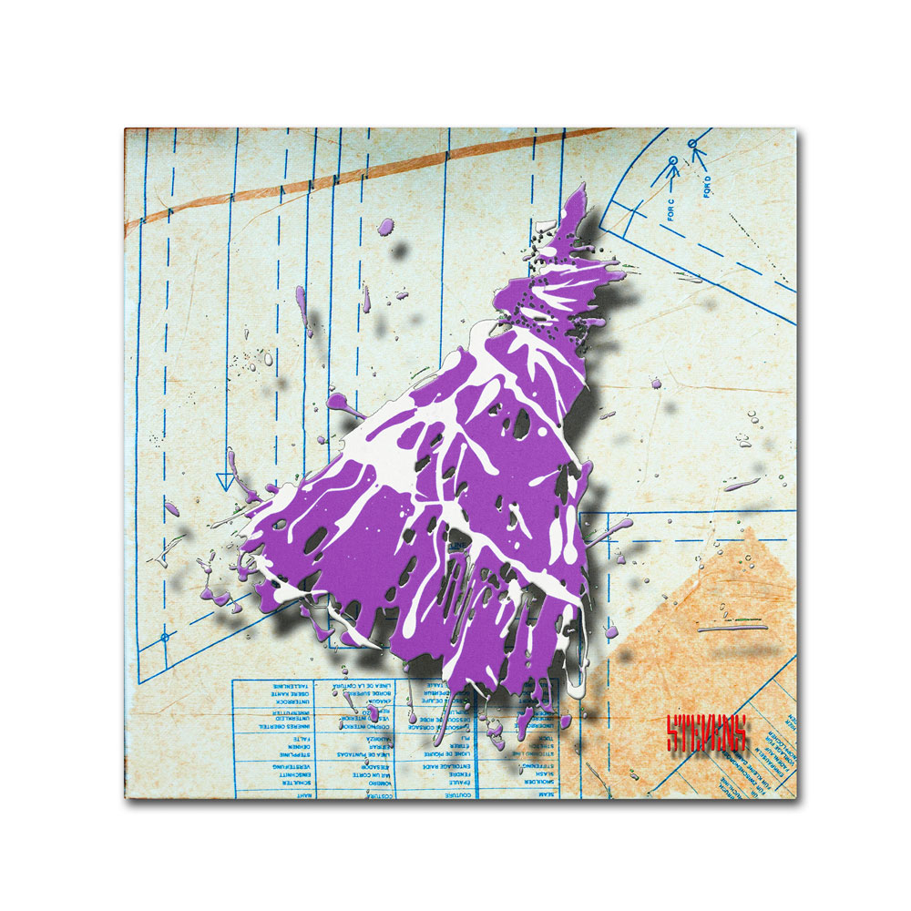 Roderick Stevens 'Shoulder Dress Purple N White' Canvas Wall Art 14 X 14