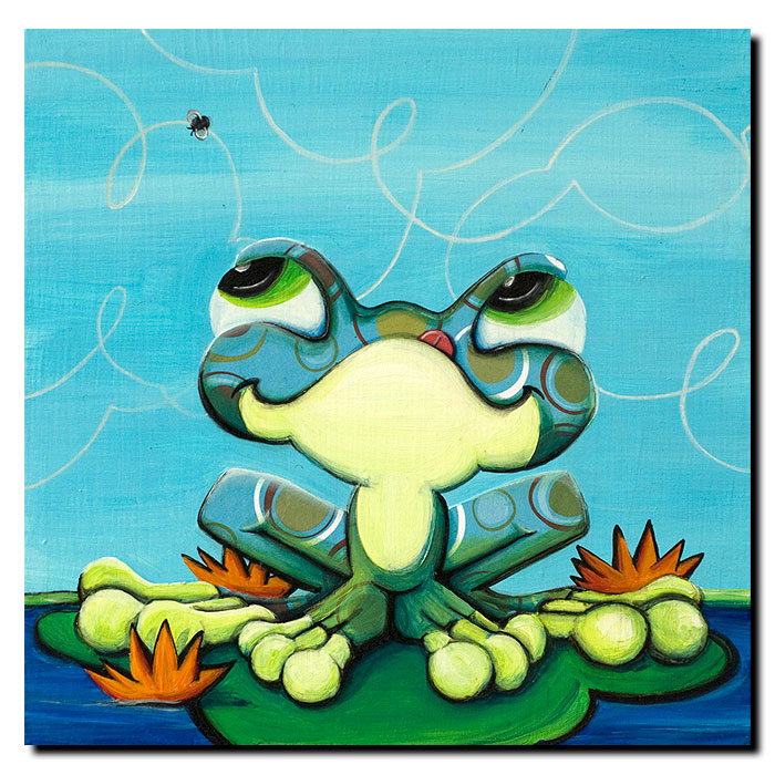 Frog's Lunch By Sylvia Masek Canvas Wall Art 14 X 14