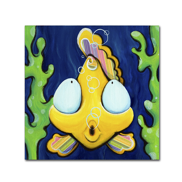 Sylvia Masek 'Fish Bubbles' Canvas Wall Art 14 X 14