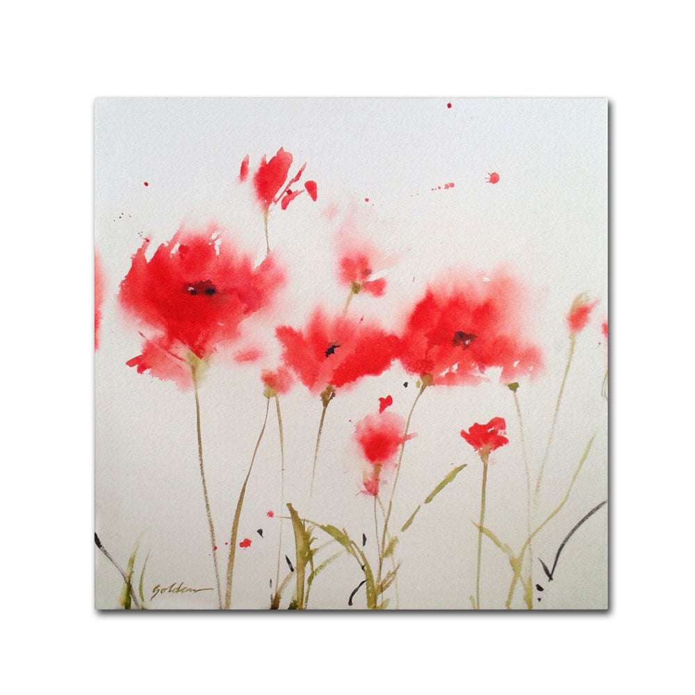 Sheila Golden 'A Poppy Moment' Canvas Wall Art 14 X 14