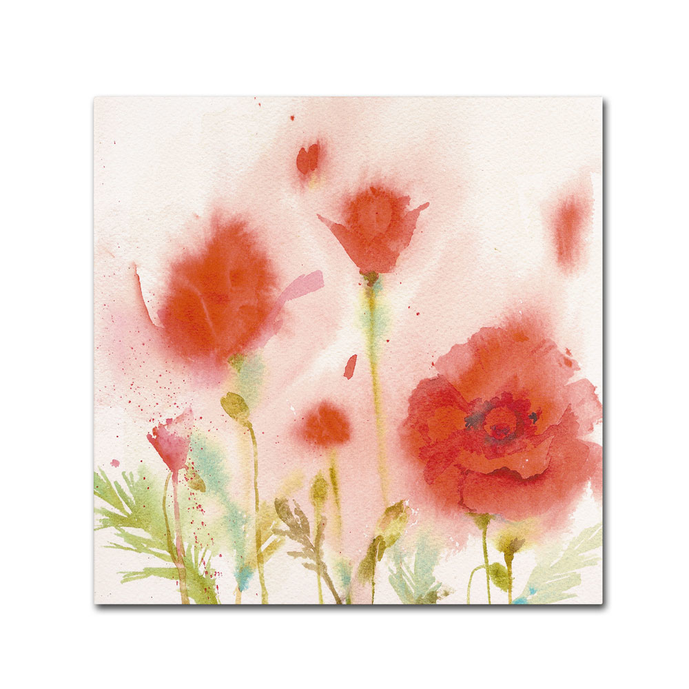 Sheila Golden 'Red Poppy Memory' Canvas Wall Art 14 X 14