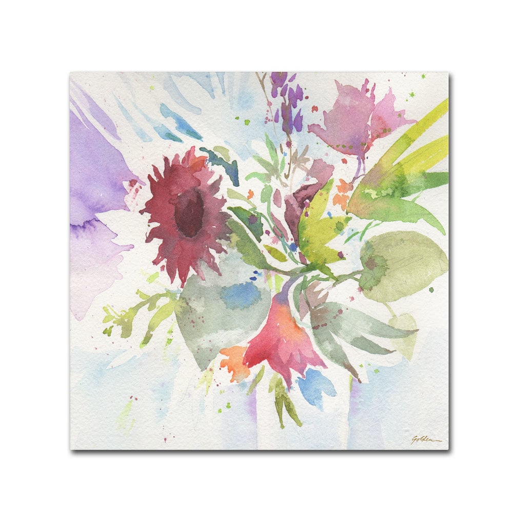 Sheila Golden 'Bouquet Impression' Canvas Wall Art 14 X 14
