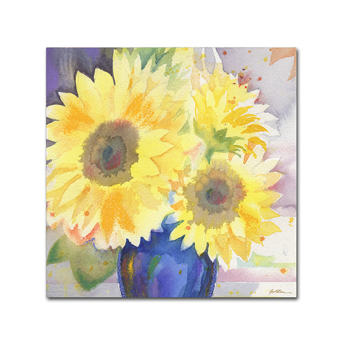 Sheila Golden 'Sunflower Blossom Bouquet' Canvas Wall Art 14 X 14