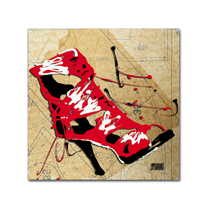 Roderick Stevens 'Red Strap Boot' Canvas Wall Art 14 X 14