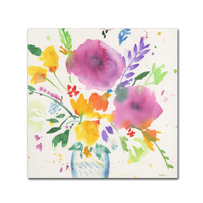 Sheila Golden 'Bright Bouquet 3' Canvas Wall Art 14 X 14