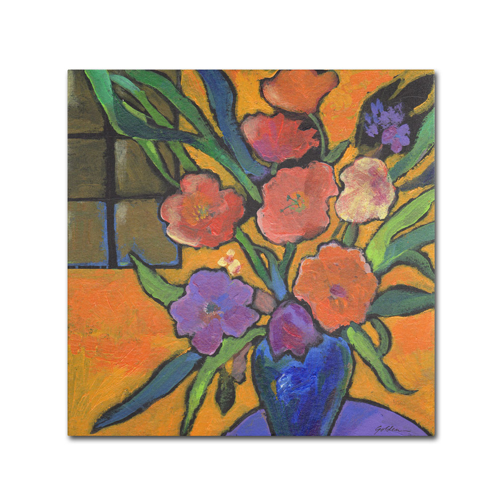 Sheila Golden 'The Purple Table' Canvas Wall Art 14 X 14