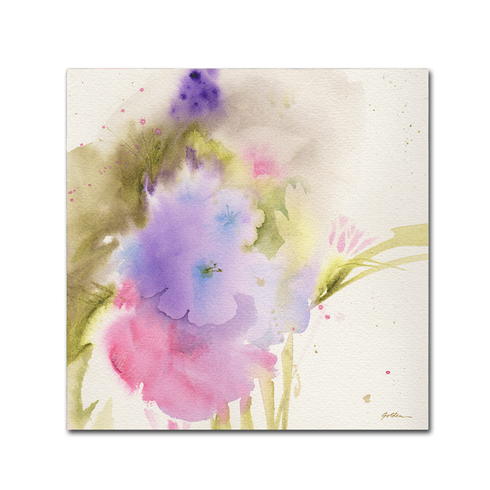 Sheila Golden 'Purple Blooming' Canvas Wall Art 14 X 14