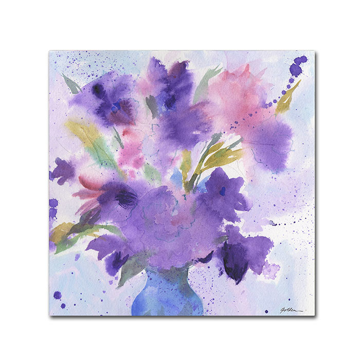 Sheila Golden 'Purple Blossoms' Canvas Wall Art 14 X 14