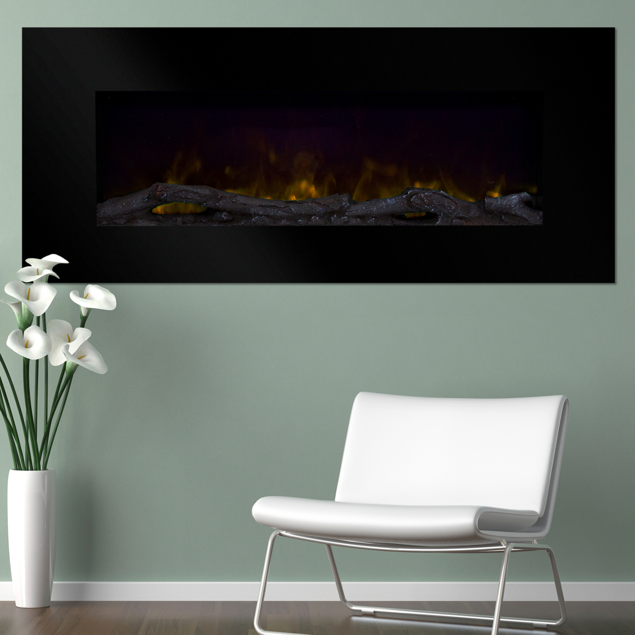Northwest 50 Inch Color Changing LED Black Fireplace with Remote