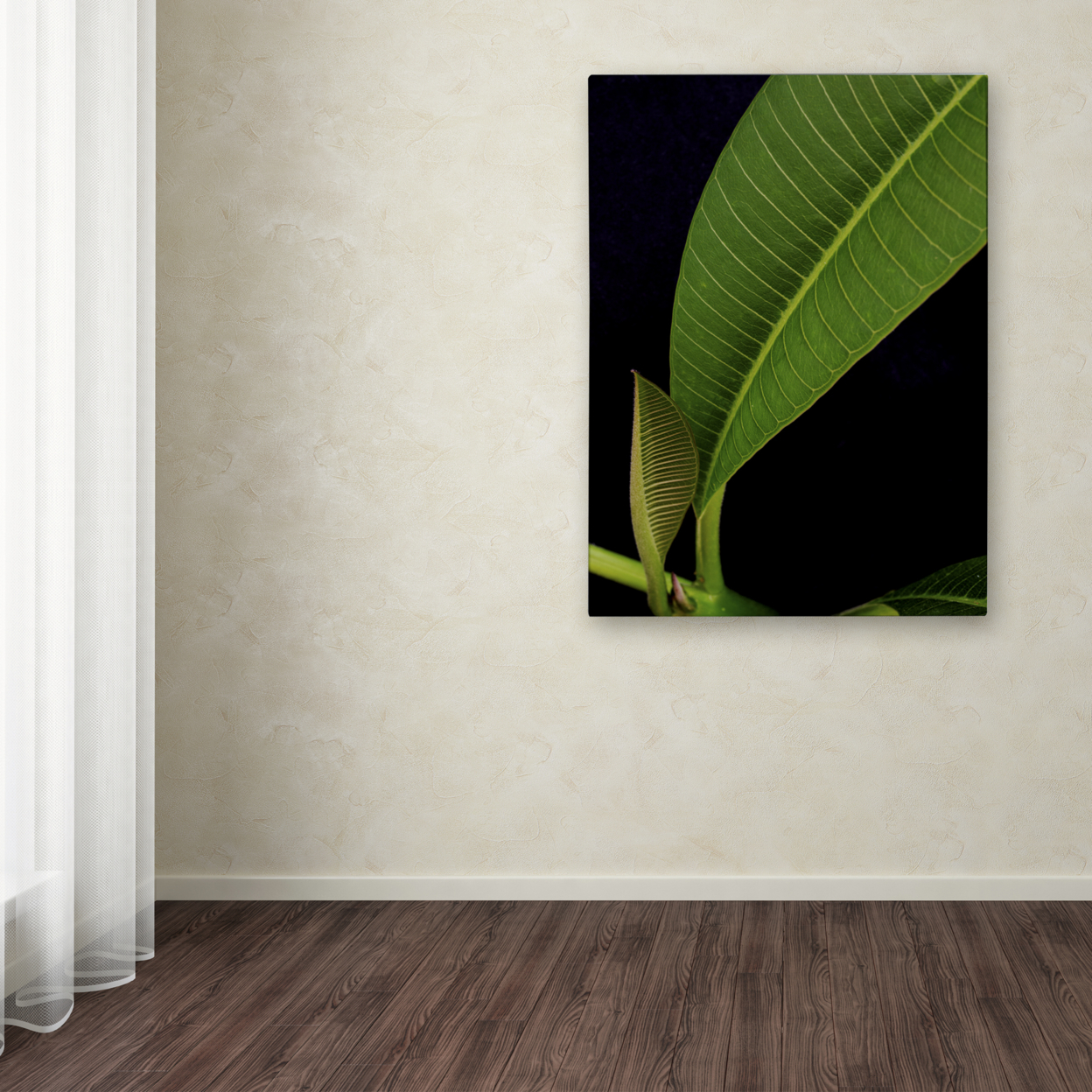 Kurt Shaffer 'Plumeria Leaf Abstract' Canvas Wall Art 35 X 47 Inches