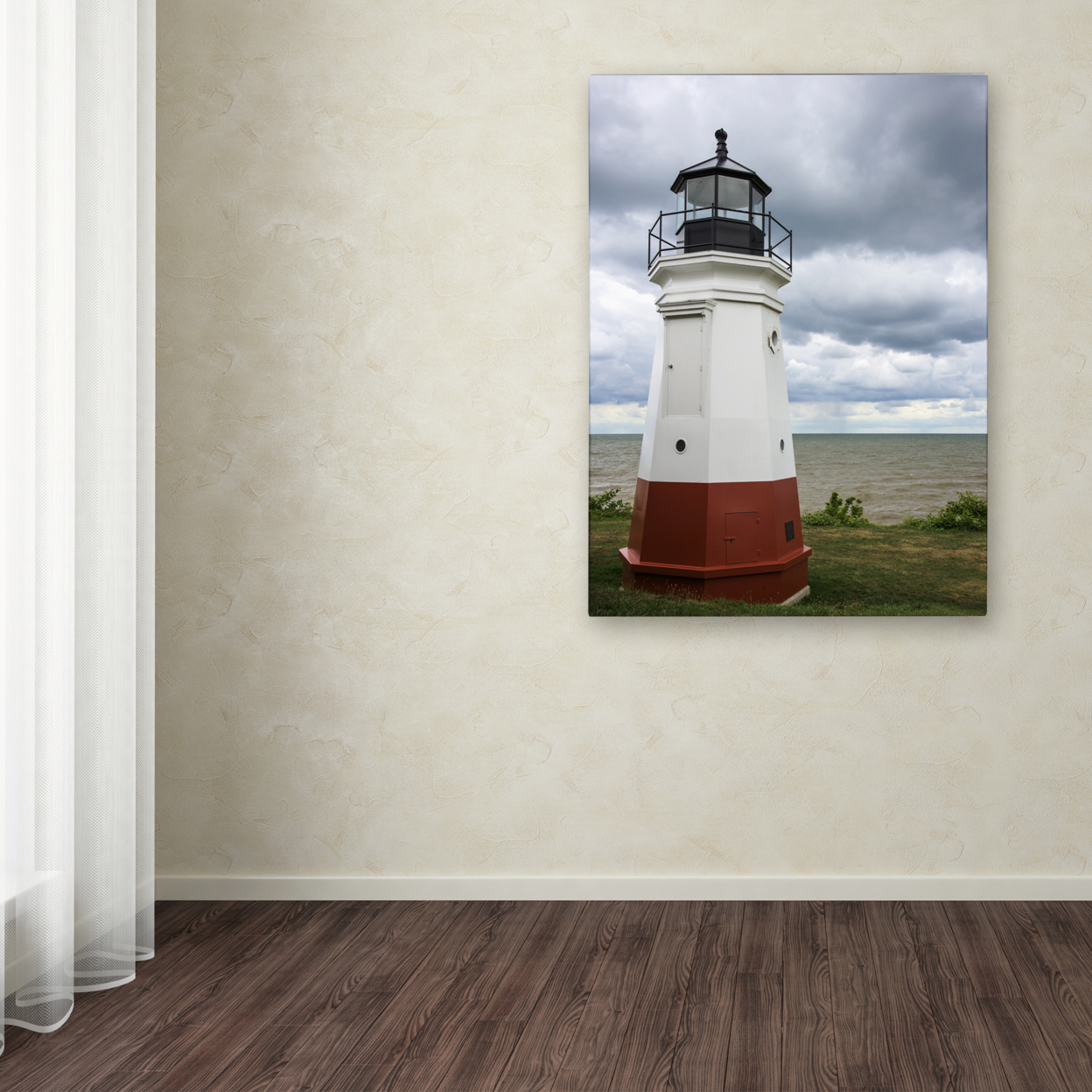 Kurt Shaffer 'Vermillion Ohio Lighthouse' Canvas Wall Art 35 X 47 Inches