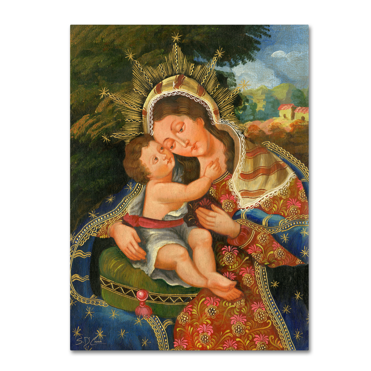 Masters Fine Art 'The Virgin And Son III' Canvas Wall Art 35 X 47 Inches