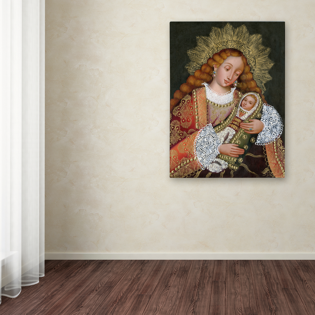Masters Fine Art 'The Virgin And Son IV' Canvas Wall Art 35 X 47 Inches