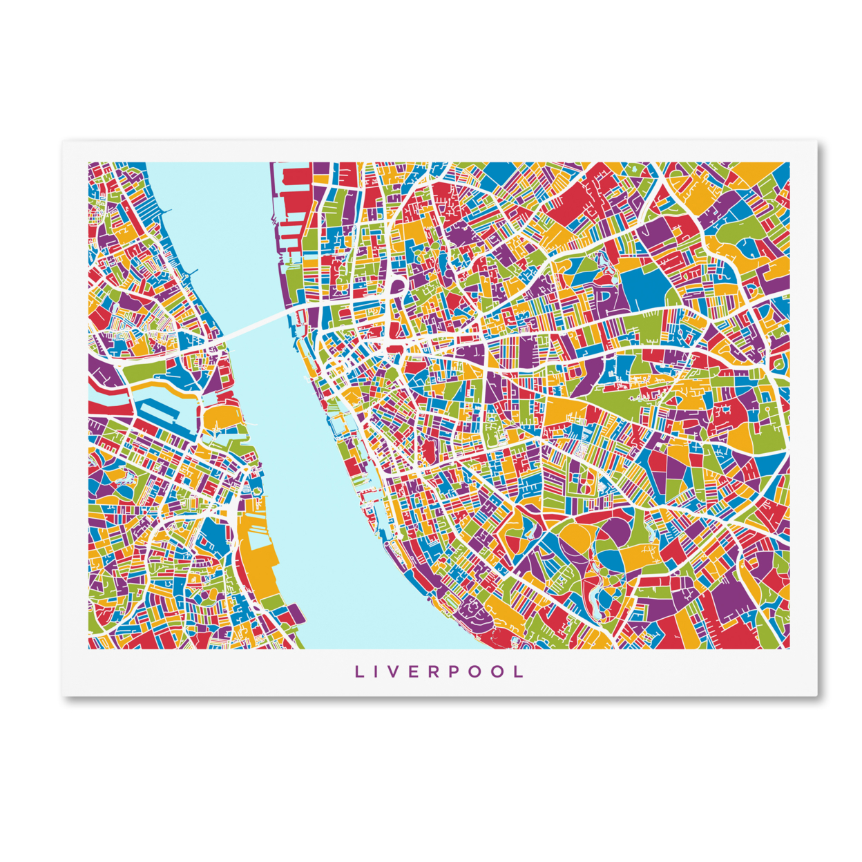 Michael Tompsett 'Liverpool England Street Map 4' Canvas Wall Art 35 X 47 Inches