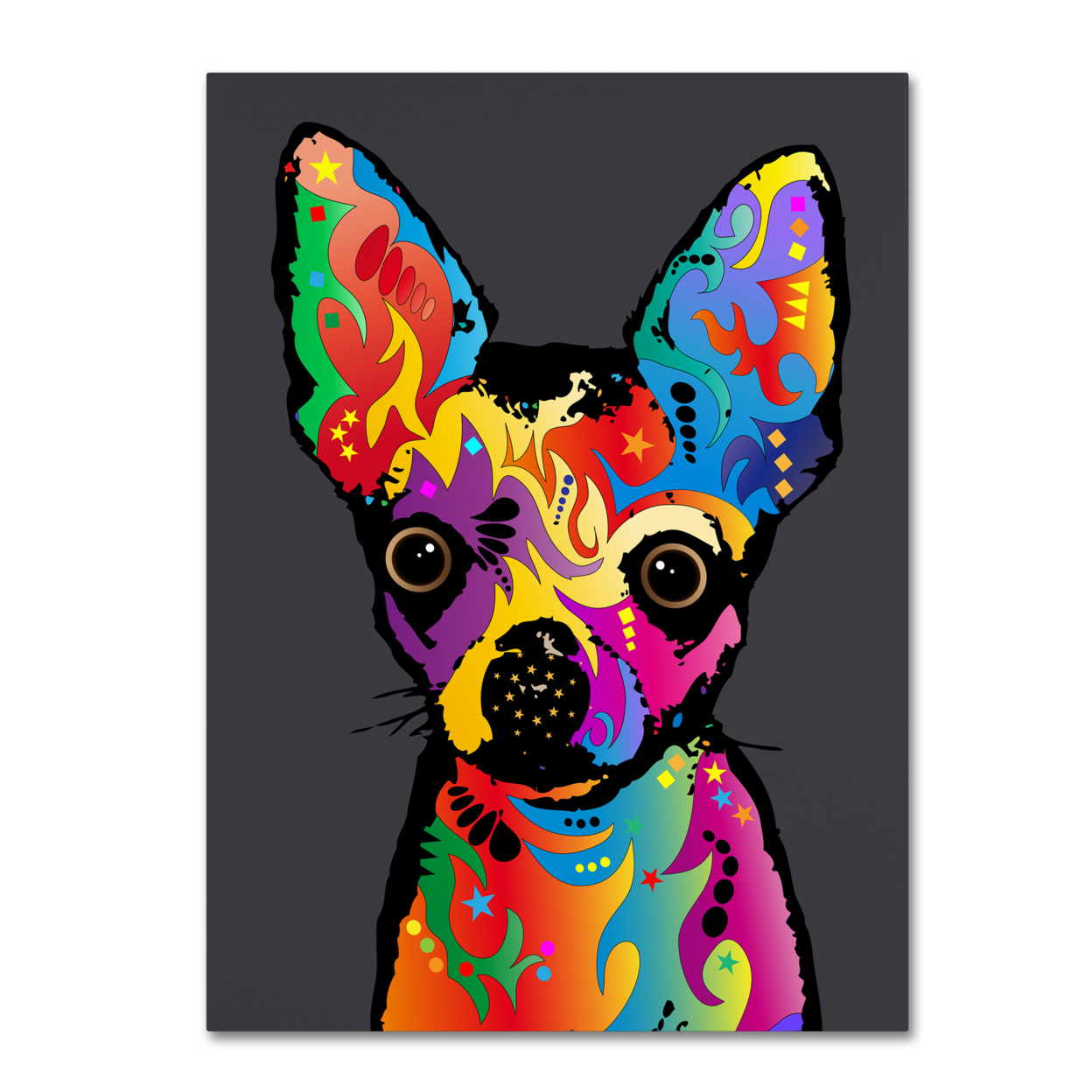 Michael Tompsett 'Chihuahua Dog Grey' Canvas Wall Art 35 X 47 Inches