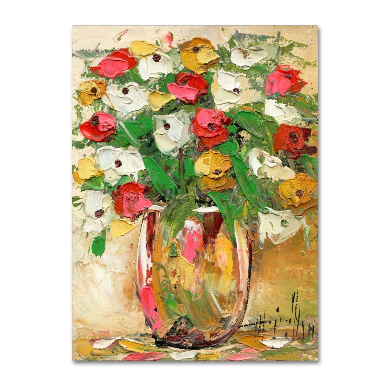 Hai Odelia 'Spring Flowers In A Vase 7' Canvas Wall Art 35 X 47 Inches