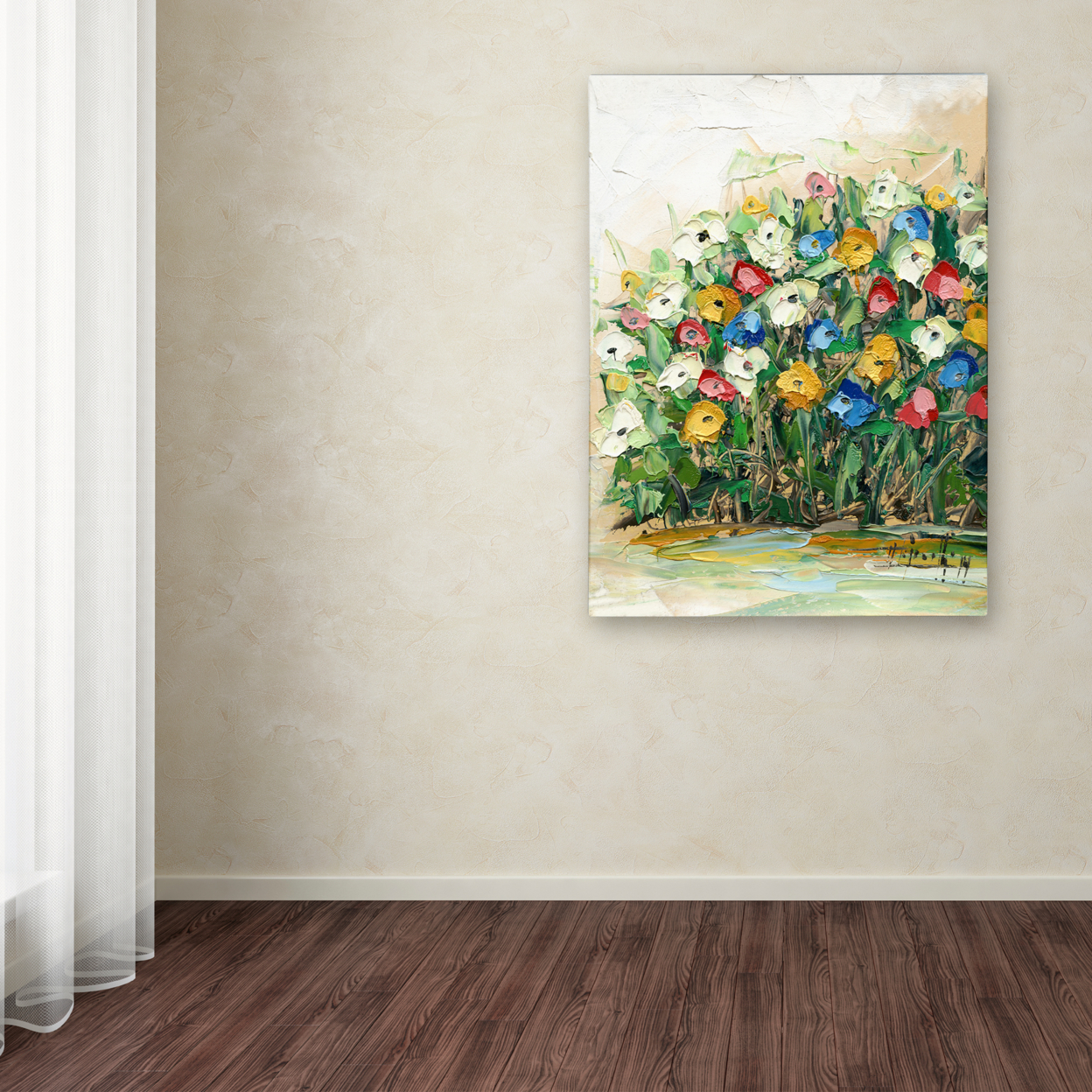 Hai Odelia 'Spring Flowers In A Vase 10' Canvas Wall Art 35 X 47 Inches