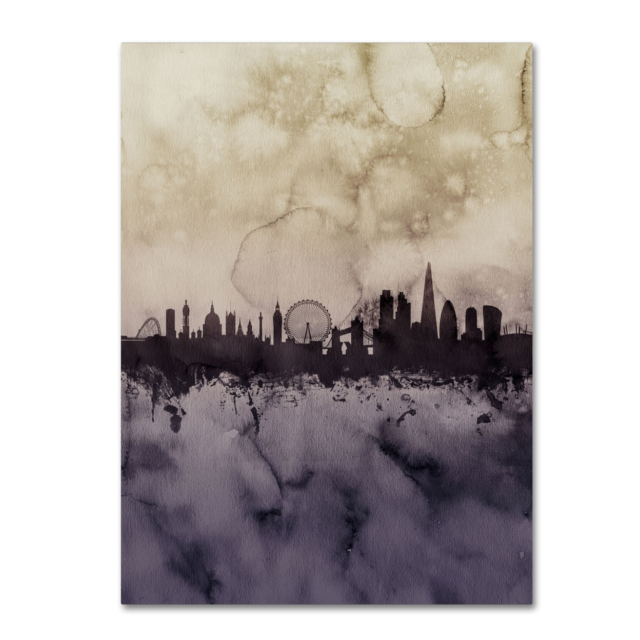 Michael Tompsett 'London Skyline Tall 2' Canvas Wall Art 35 X 47 Inches