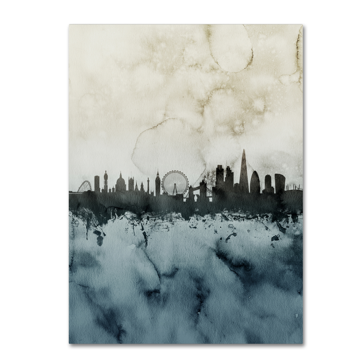 Michael Tompsett 'London Skyline Tall 3' Canvas Wall Art 35 X 47 Inches
