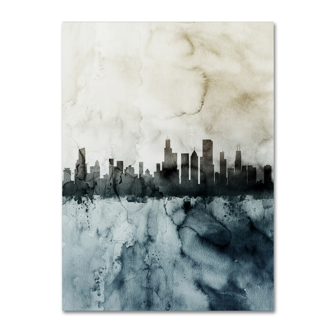 Michael Tompsett 'Chicago IL Skyline Tall 2 ' Canvas Wall Art 35 X 47 Inches