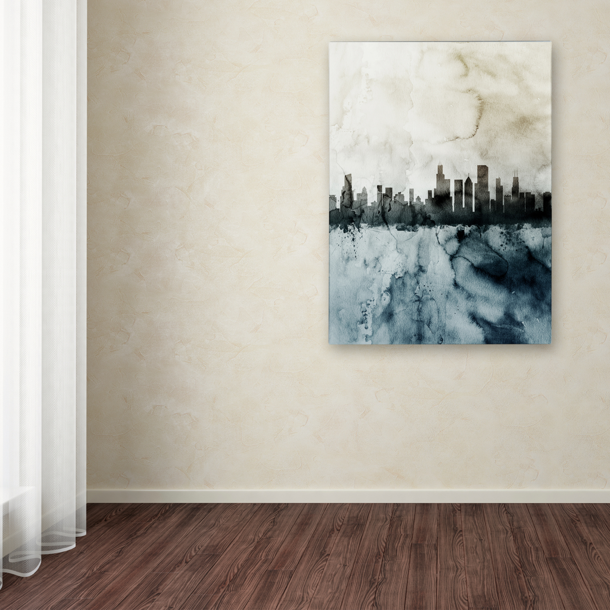 Michael Tompsett 'Chicago IL Skyline Tall 2 ' Canvas Wall Art 35 X 47 Inches