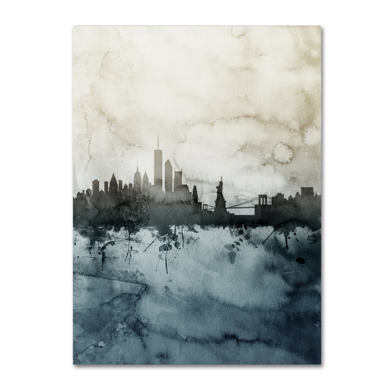 Michael Tompsett 'New York Skyline Tall' Canvas Wall Art 35 X 47 Inches