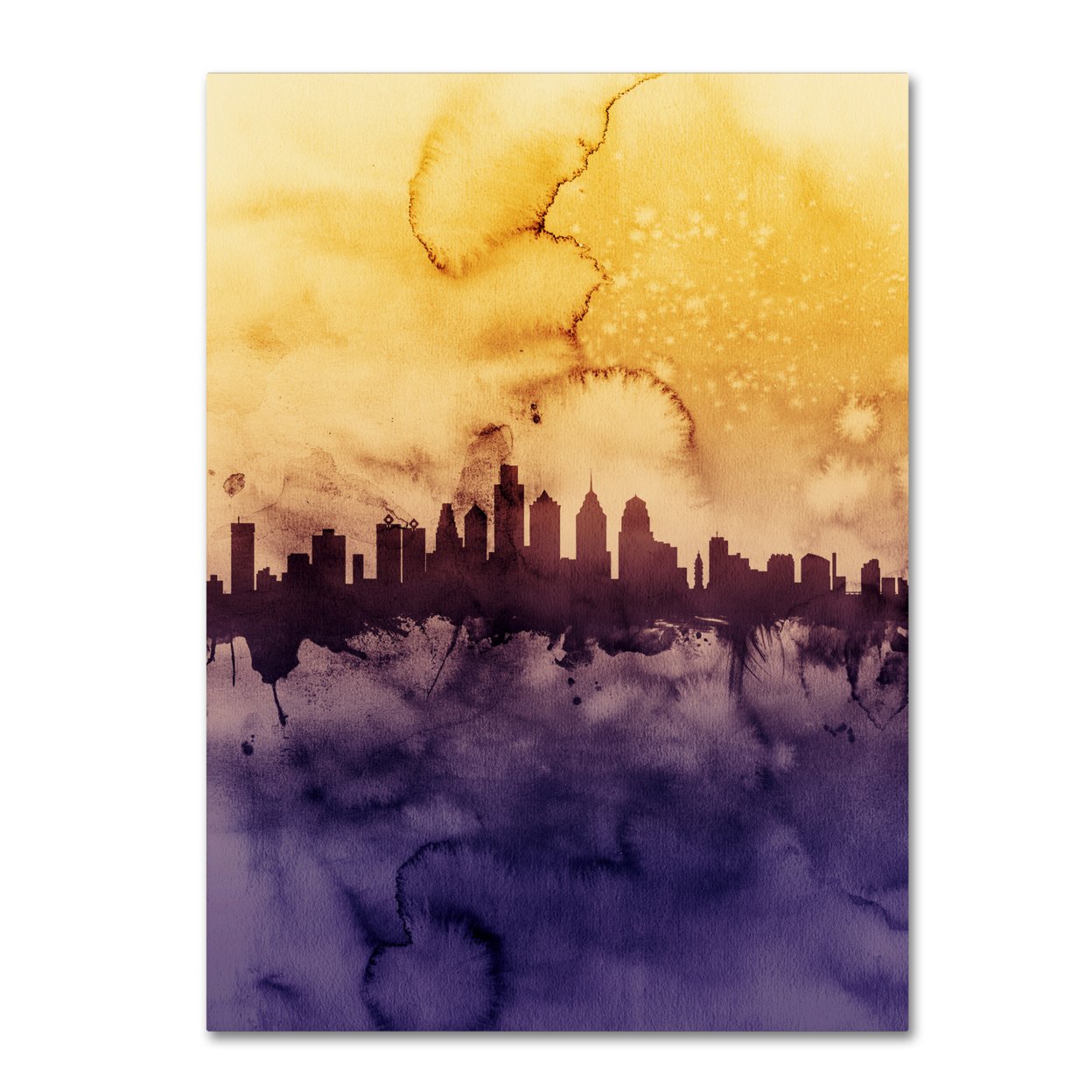 Michael Tompsett 'Philadelphia PA Skyline Tall' Canvas Wall Art 35 X 47 Inches