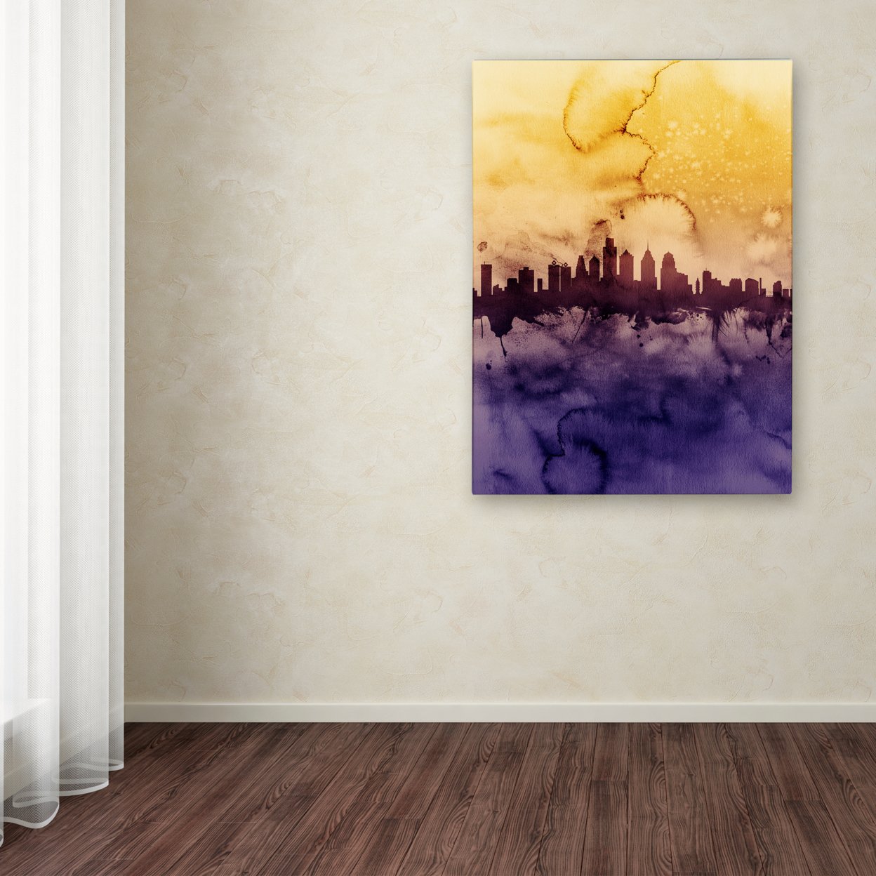 Michael Tompsett 'Philadelphia PA Skyline Tall' Canvas Wall Art 35 X 47 Inches