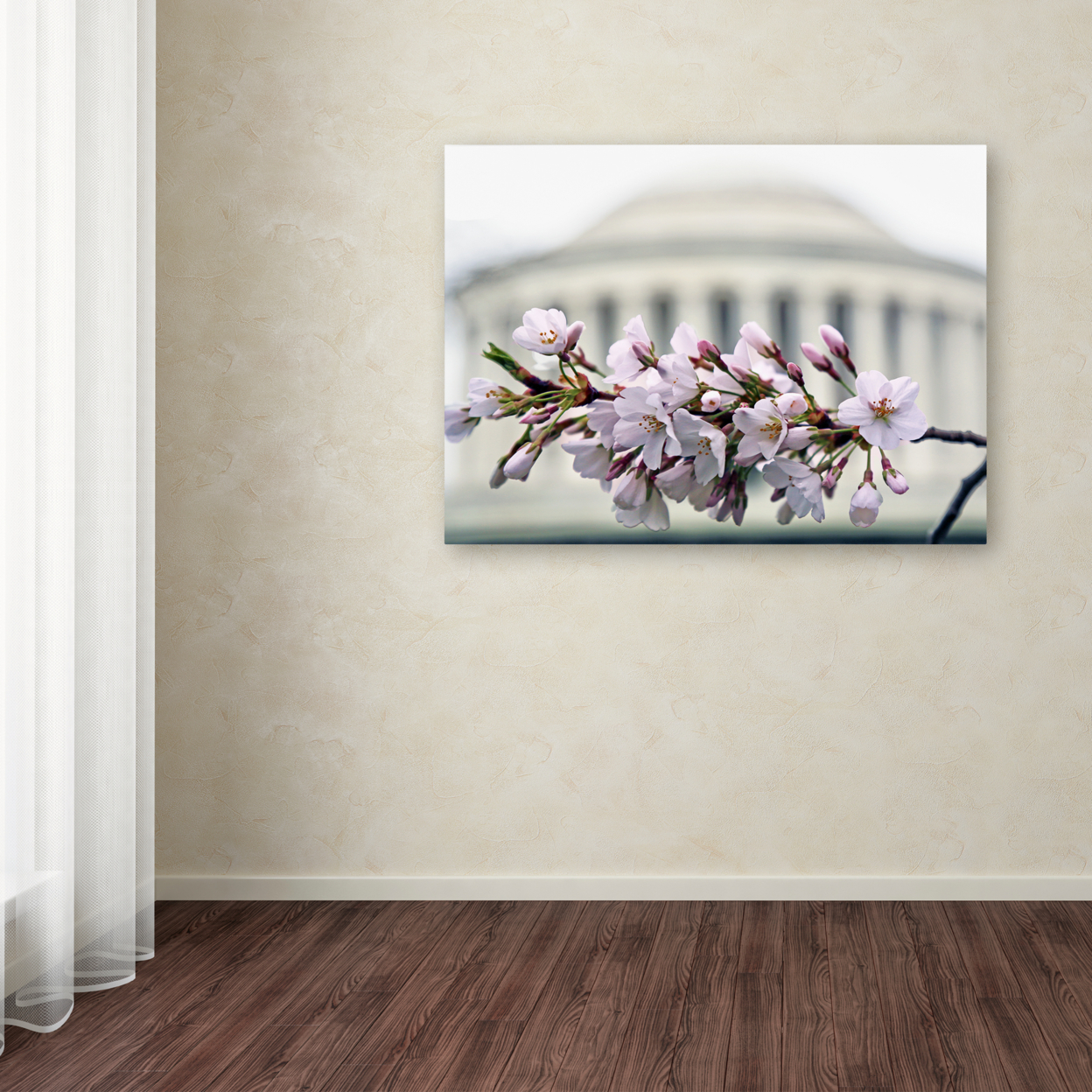 CATeyes 'Jefferson Memorial Blossoms' Canvas Wall Art 35 X 47 Inches