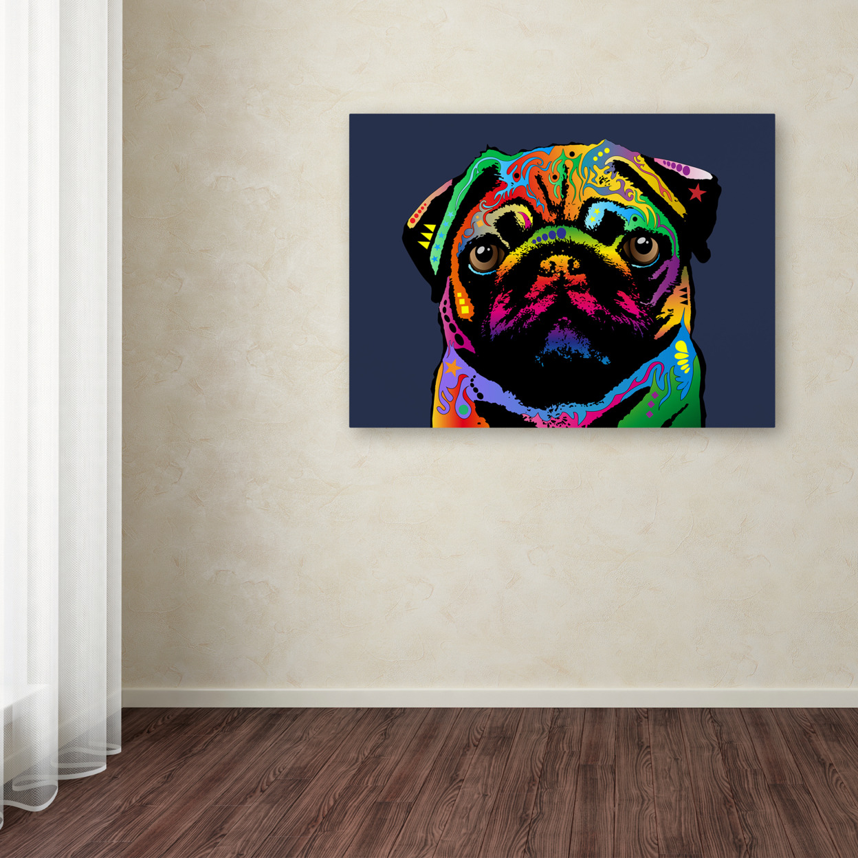 Michael Tompsett 'Pug Dog' Canvas Wall Art 35 X 47 Inches