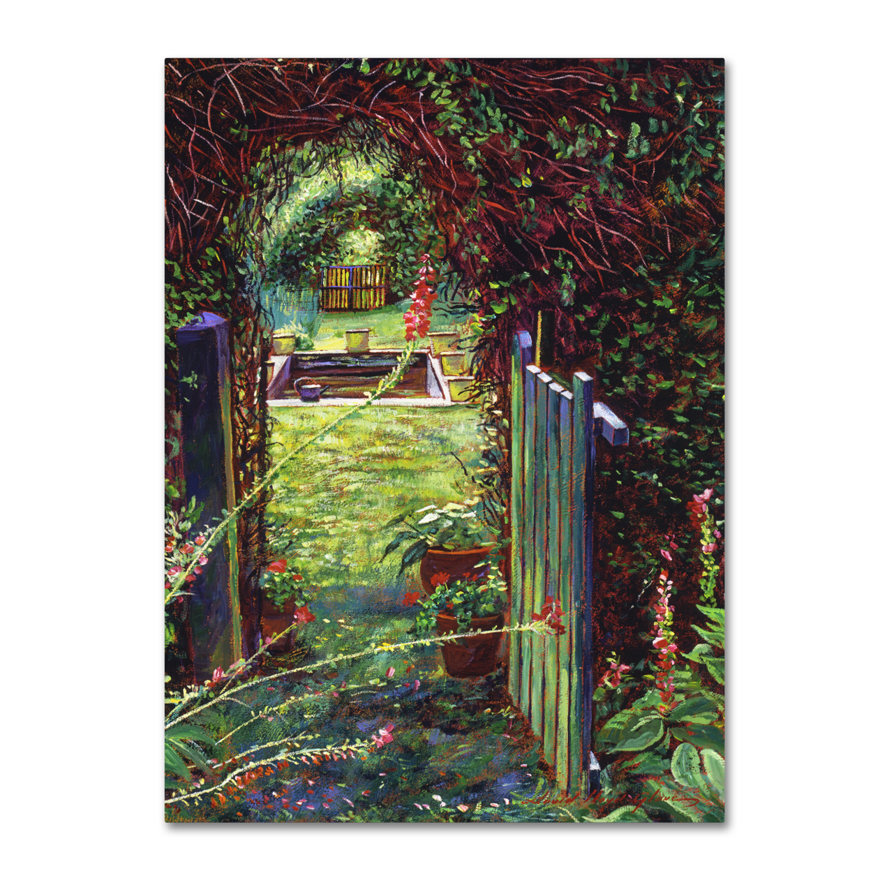 David Lloyd Glover 'Wicket Garden Gate' Canvas Wall Art 35 X 47 Inches