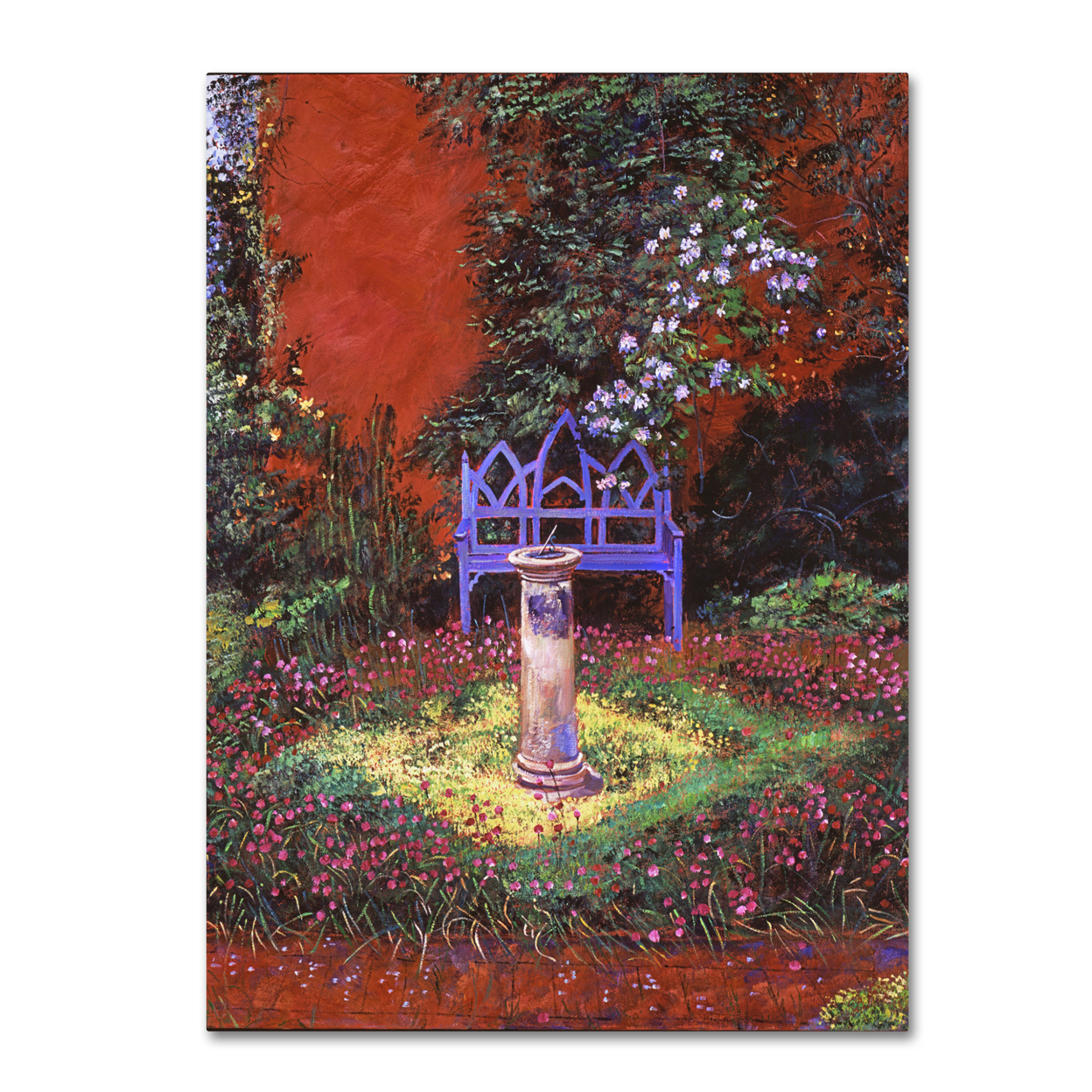David Lloyd Glover 'The Old Sundial' Canvas Wall Art 35 X 47 Inches